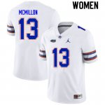 Women's Florida Gators #13 Donovan McMillon NCAA Nike White Authentic Stitched College Football Jersey MAD0162LW